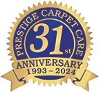 Prestige Carpet Cleaning 30 years badge